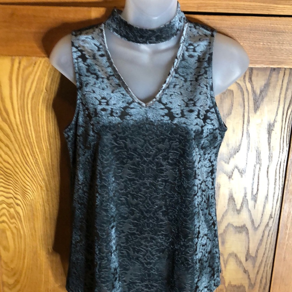 Velvet camisole 90’s/y2k choker neck party top going out size small